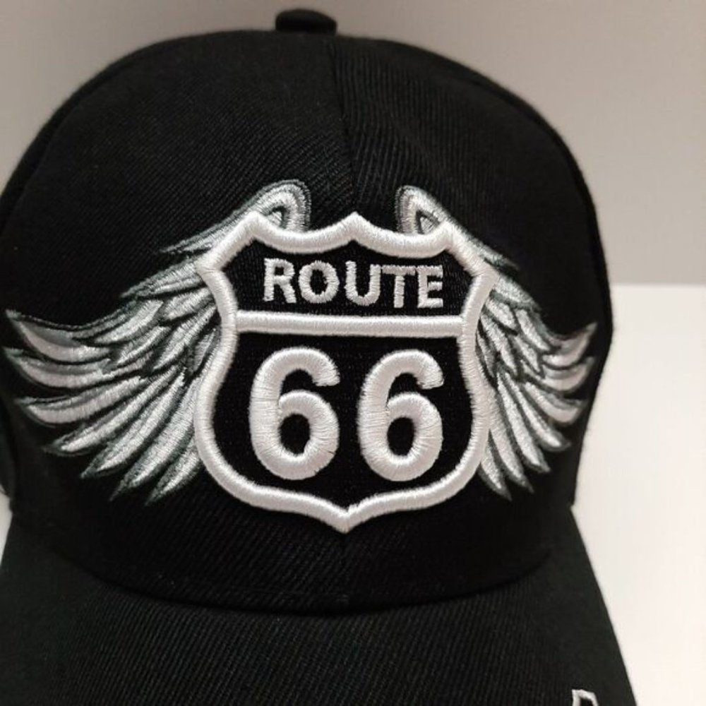 ROUTE 66 by Joycap Classic Baseball Ball Hat Adjustable Back B&W OS - Picture 3 of 13